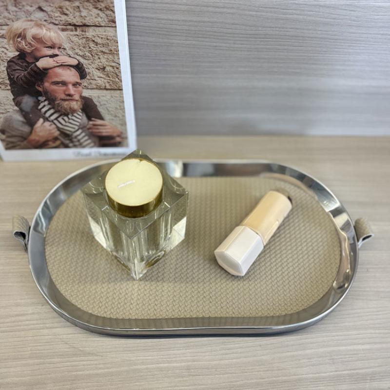 Modern Storage Trays Desktop Leather Storage Trays Living Room Snacks Organize Plate Simple Entrance Hall Key Organize Plate