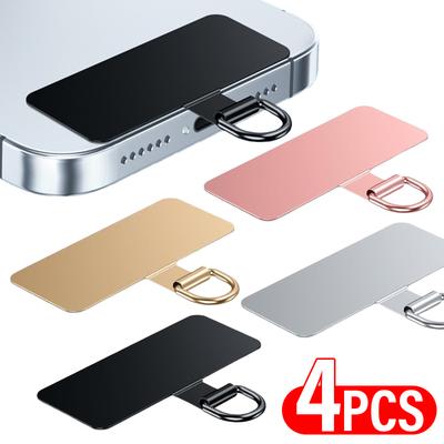 4/1 Stück Ultra dünnes Edelstahl-Handy-Sicherungsband-Lasche Universelles Handy-Lanyard-Patch-Dichtung Aufhängeseil Riemen Metallkartenclip