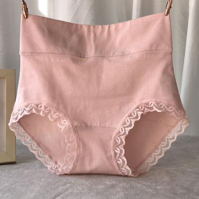 Braguitas Seamless de Algodón 100% Antibacteriano de Cintura Alta para Control de Abdomen Talla Grande de Encaje Triángulo