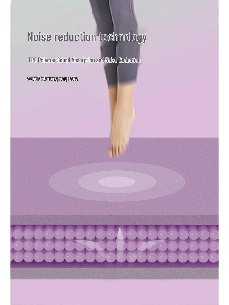 Widened Double Layer Non-Slip TPE Yoga Mat, Thick Fitness Mat, Soundproof Jump Rope & Home Dance Mat