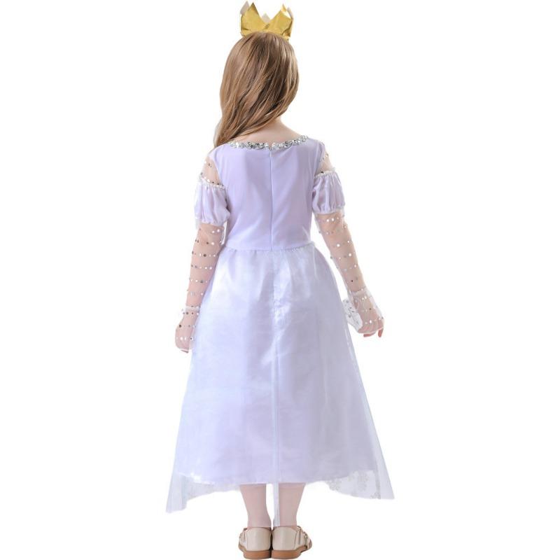 Children's Day Alice In Wonderland White Queen Princess Dress Stage Performance Costume