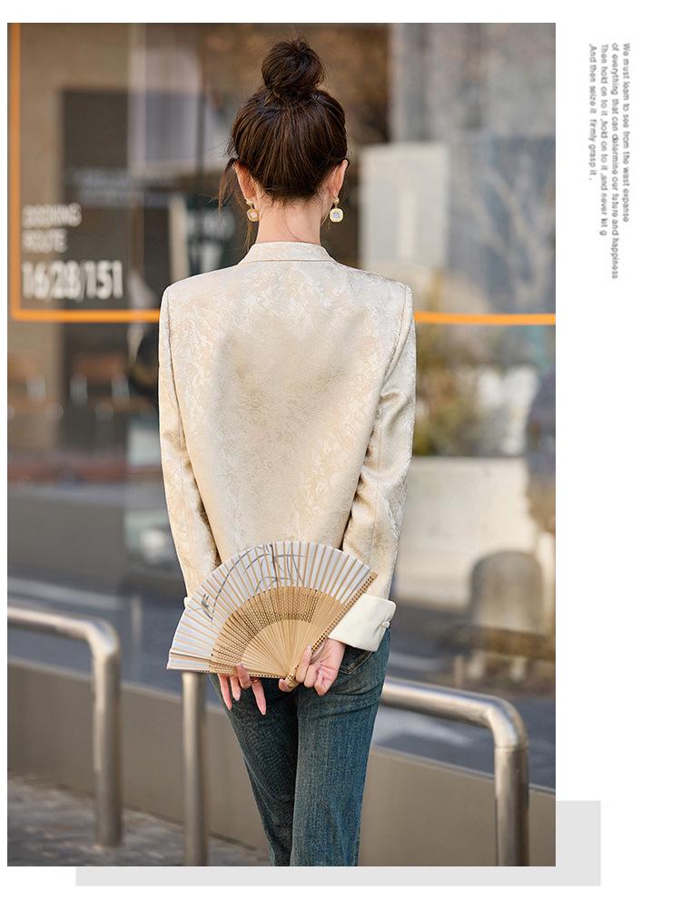 Women's Slim Korean Retro Short Jacket with Chinese Buttons - Spring/Autumn RX8941