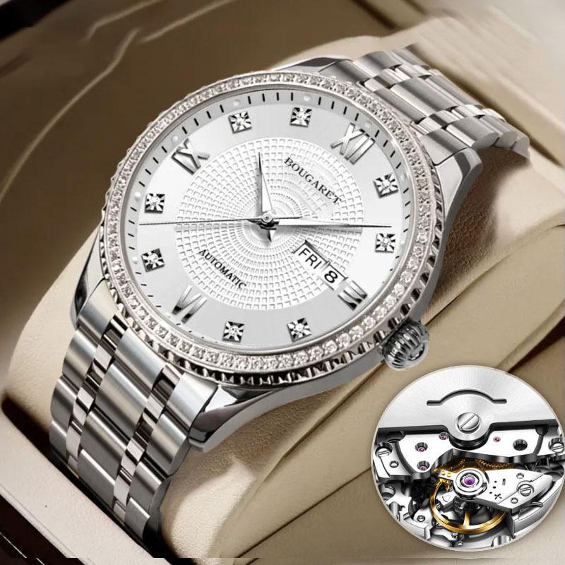 CQ416 Fashionable Men Watch Waterproof Luminous Calendar Brick Inlaid Quartz Watch Business Clock Giftwatches for Man