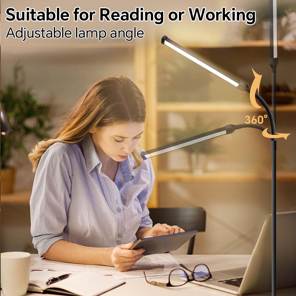 LED Floor Lamp, Adjustable Color Temperature & Brightness Standing Work Light for Eyelash Extensions Reading Office Living Room