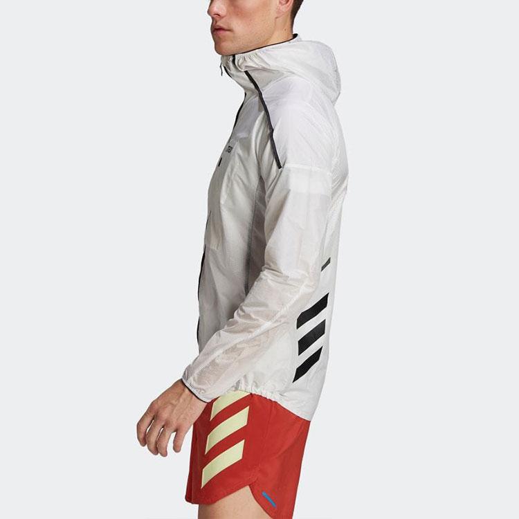 Adidas Casual Sports Reflective Windproof Logo Hooded Jacket Men Jackets White HA7538