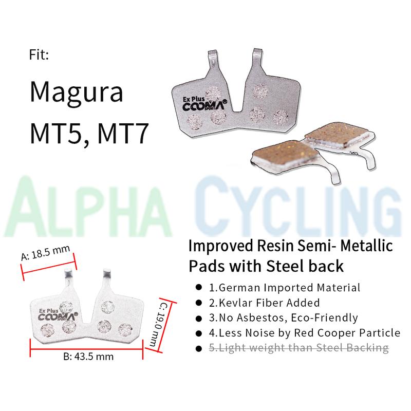 

4 Pairs Ex Plus Bicycle Brake Pads for Magura MT5 MT7 4 Pistons Calipers, Improved Resin