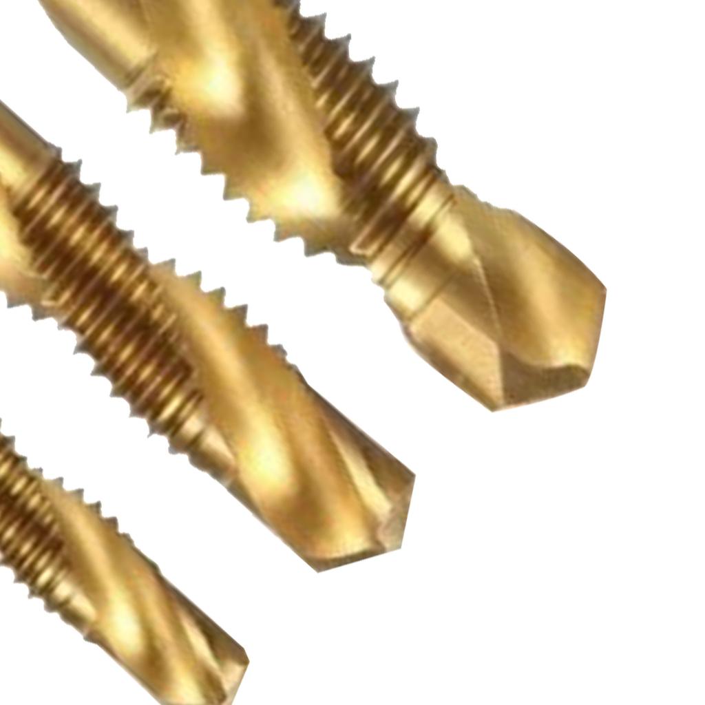 6PCS Hex Shank Tap Drill Bit Set High Speed Steel Spiral Threading Tapping Chamfering Bits