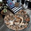 Squirrel Round Area Rug,Carpet Rug for Living Room Bedroom Sofa Playroom Decor,Non-slip Floor Mat
