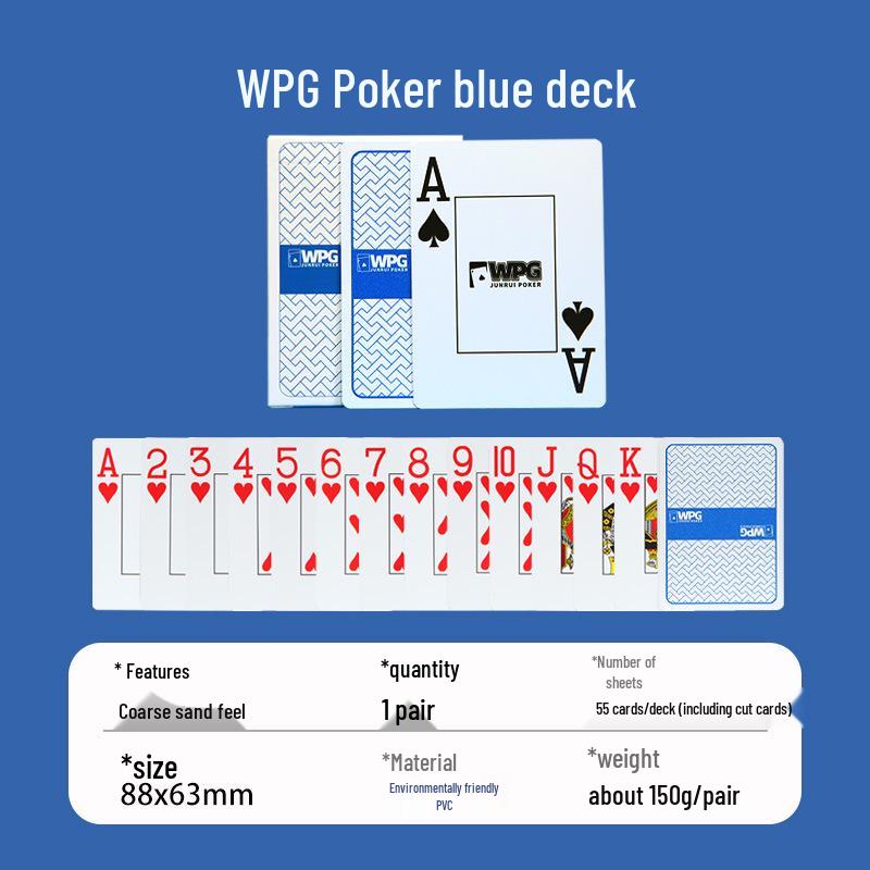 Пластиковые водонепроницаемые карты для покера Texas Hold em, матовые, с крупным шрифтом, устойчивые к изгибу.
