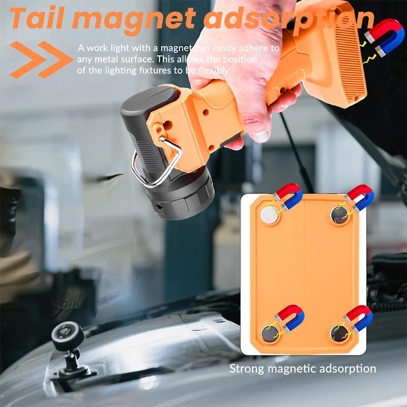 Magnetische Arbeitsleuchte Wiederaufladbare Superhelle LED-Taschenlampe mit Clip Tragbare Taschenlampe für Camping Outdoor Notfallarbeit