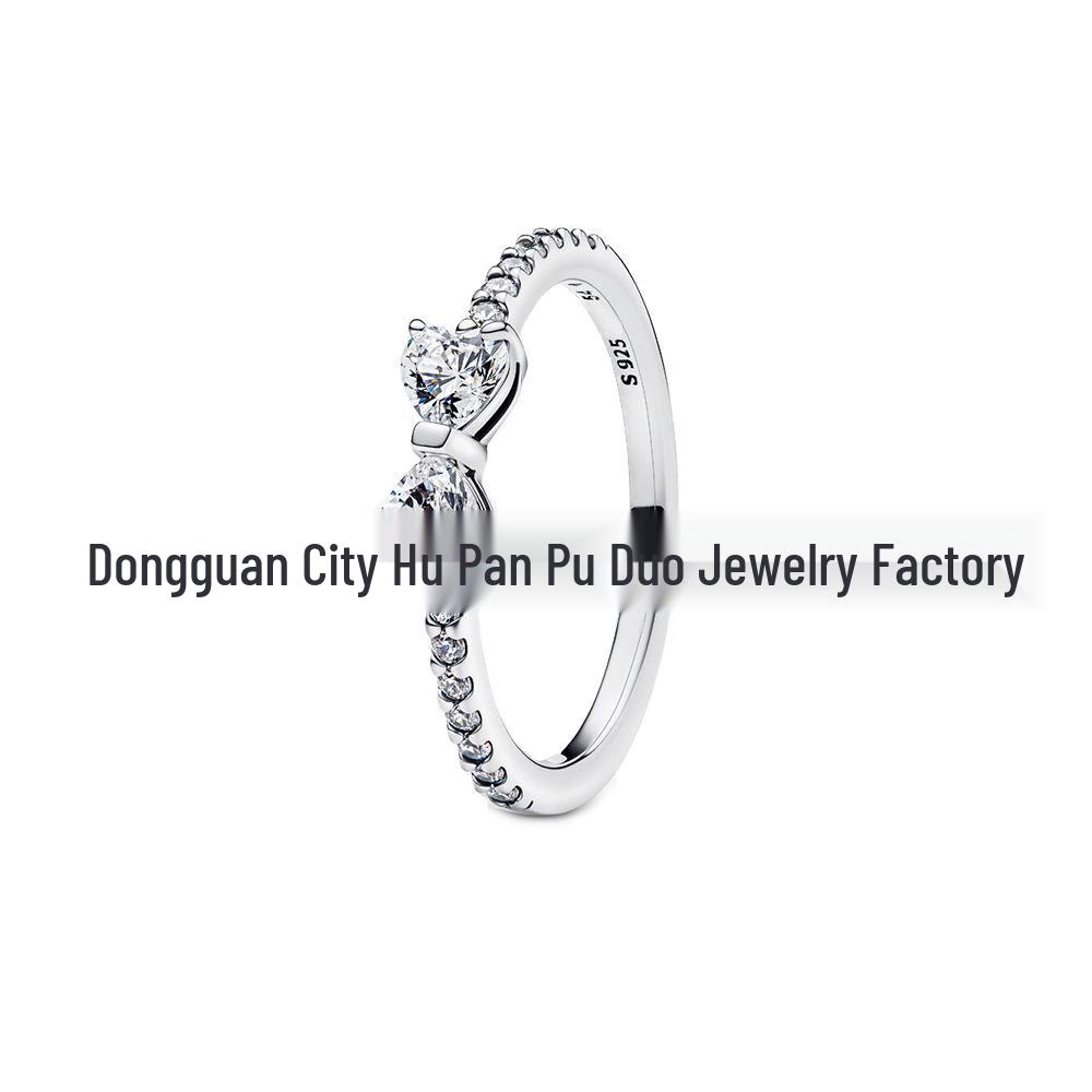 Elegant European and American Knotted Flower Diamond Rope Ring for Women - Chic Japanese & Korean Style