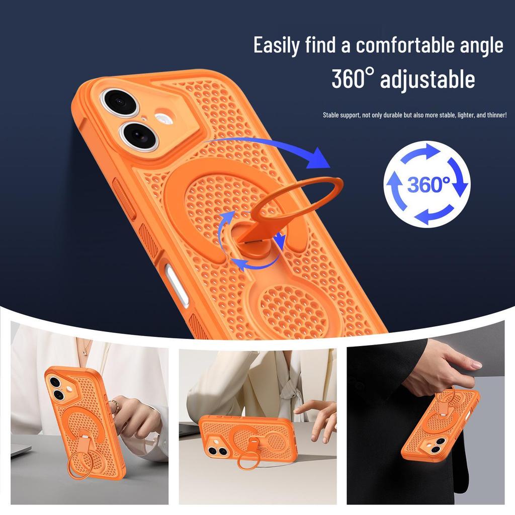iPhone 17 Pro Max Magnetic Cooling Case with 360 Stand, Compatible with Apple 16/15, Full Coverage Protection for 14