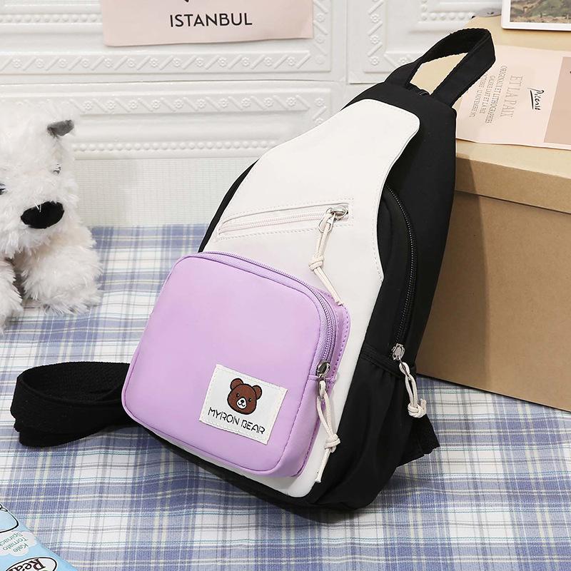 New Multi-functional Breast Bag Women's Hong Kong Style Fashion Satchel Large Capacity Student Ins Small Backpack Can Be Crossed On Both Shoulders