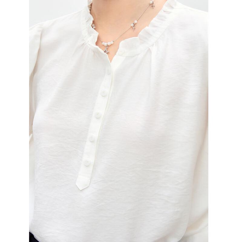 Women's Ruffle Trim Lace Blouse
