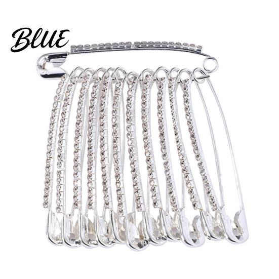 Shiny Rhinestone Embellishment Safety Pins Pants Waist Shawl Brooches Clothes