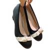 French bow shallow mouth single shoes women's round head inner height increase one pedal Mary Jane single shoes