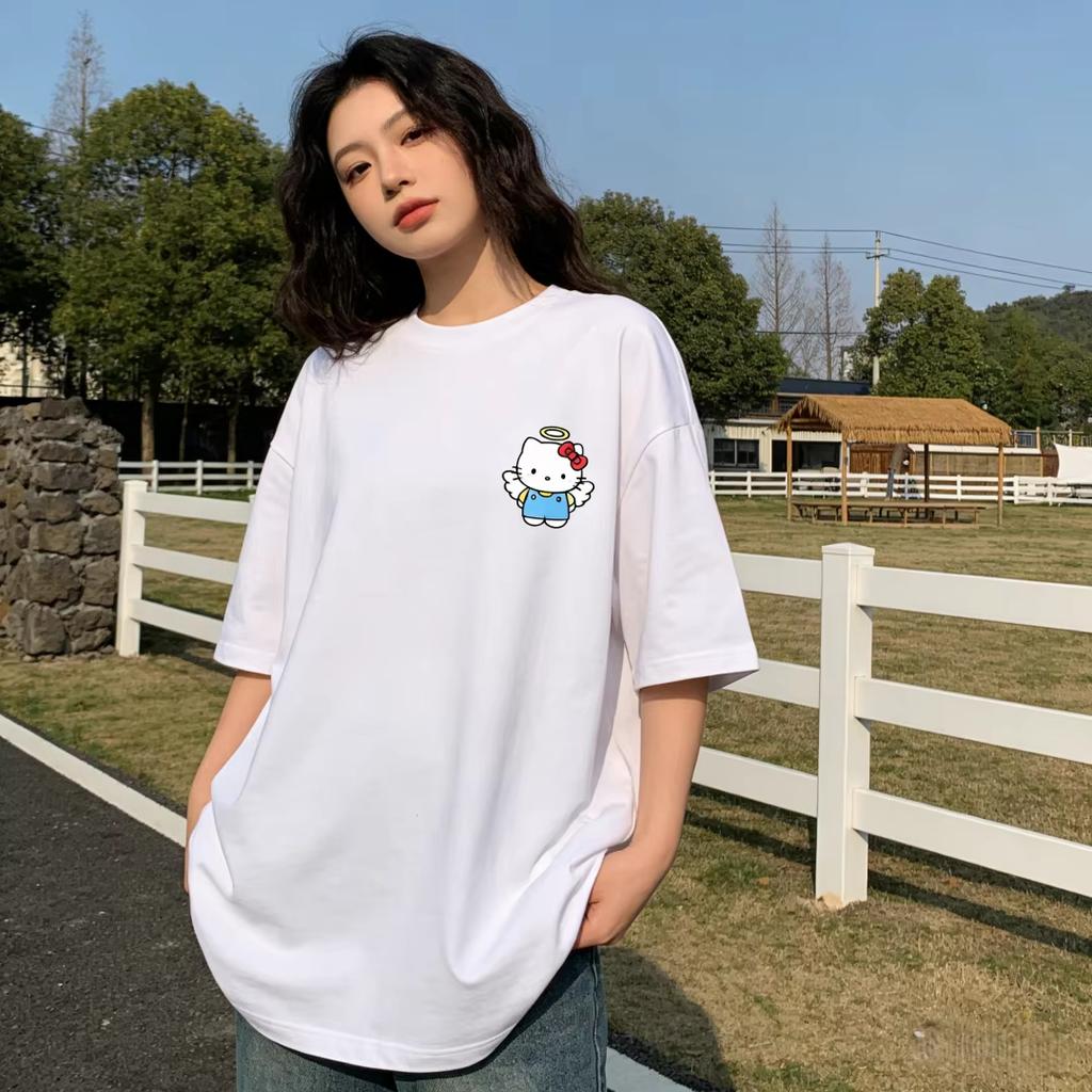 2026 new Summer HelloKitty Cute Graphic Tee Casual Short Sleeve Cotton Top for Women Girls Kawaii Cartoon Print Streetwear