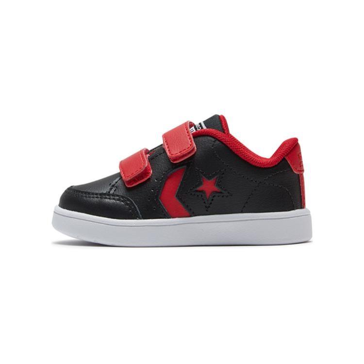 Converse Star Court 2V Hook and loop Low top Toddler Shoes Black Red Infant And Toddler 766485C