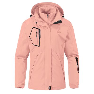 Outdoor 3in1 Bergsteigen Kaltes Wetter Wandern Trekking Kapuze Rosa [Gopune] Mantel, Damen, Oberbekleidung, Jacke, Jacke, Tragen, 2-teiliges Set, Tragen,