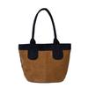 Casual Retro Suede Bag Women's 2025 New Contrasting Color Commuter Versatile Shoulder Underarm Bag Tote Small Bag