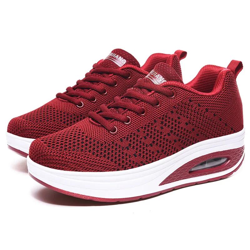 Women's Sports Shoes Breathable Hollow Casual Outdoor Comfortable Shoes Lightweight Thick Sole Large Size Women's Shoes