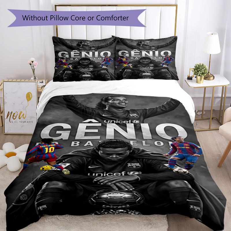 Ronaldo's Iconic Number Seven Bedding Set, Breathable Duvet Cover with Pillowcases, Soft Bed Linen for Bedroom Home Decoration, Perfect Festival Birth