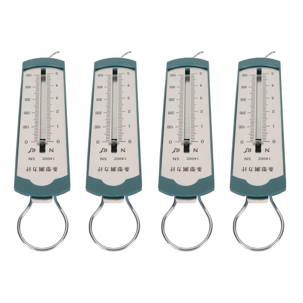 4pcs Metal Spring Bar Force Meter Rectangular Shape Spring Balance Lab Force Gauge Lab Testing
