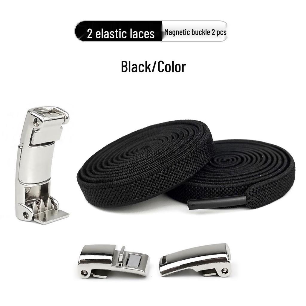 Upgraded 8mm Mesh Elastic No-Tie Shoelaces with Magnetic Buckle