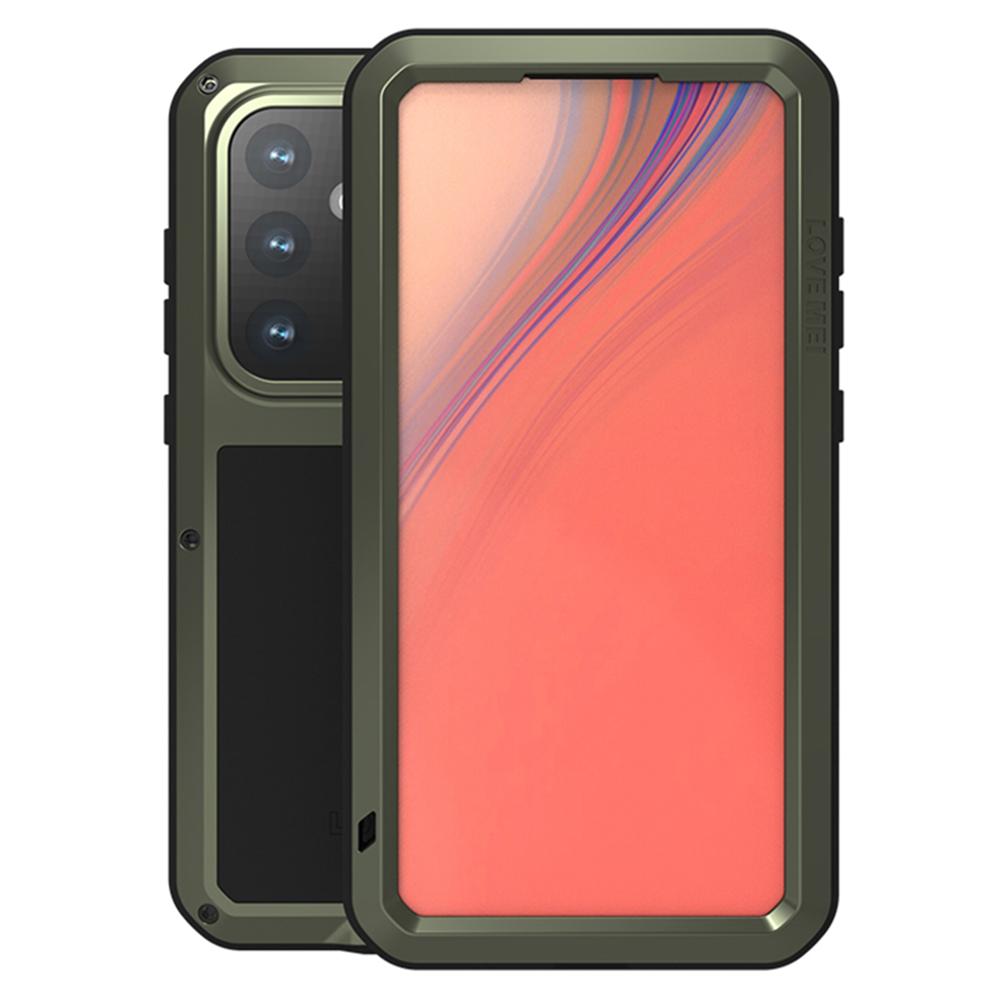 

LOVE MEI Для Samsung Galaxy S24 FE Чохол Захисне скло для екрану Метал+Силікон Чохол для телефону Green