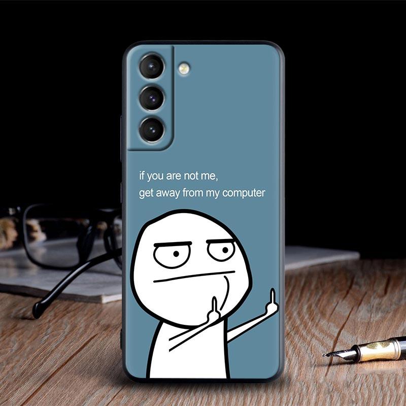 Funny Man Middle Finger Silicone Case For Samsung Galaxy S23 Ultra S24 5G S21 S20 FE Cover For Galaxy S22 S23 S24 S10 Plus Cases
