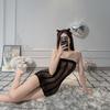 Sex underwear women's perspective striped tube top, hip-wrapped short skirt, mesh clothing, one-piece socks, elastic sexy stockings