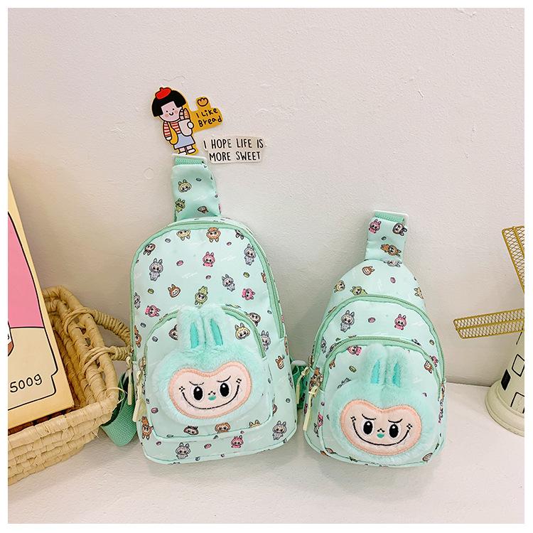 

School bag new convenient mobile phone snack bag diagonal light cute cartoon bag Small зелёный