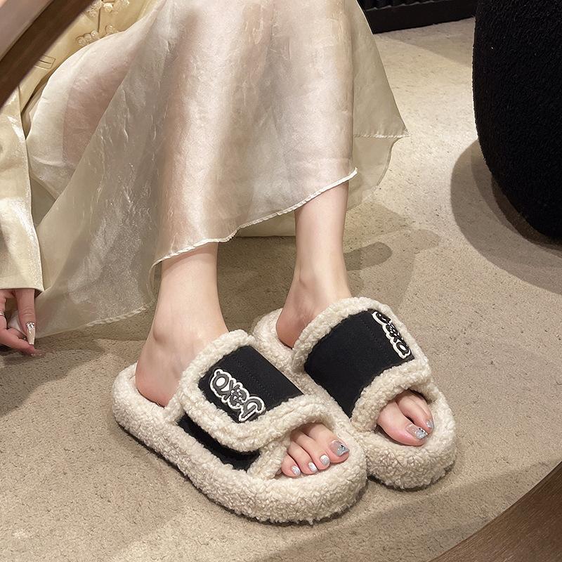 Xiaoxiangfeng Mao Mao Slippers 2025 New Autumn and Winter Indoor Home Cotton Mop Outdoor Wear Non-slip Premium Cotton Slippers Women