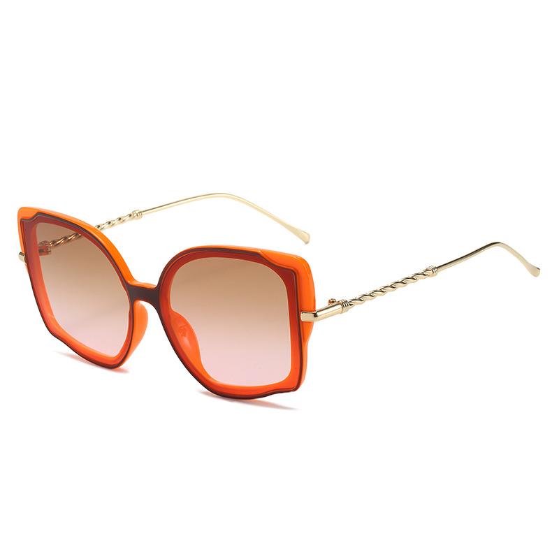Cat eye sunglasses, personalized metal twist hip hop glasses Internet celebrity street sunglasses