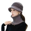 Hats for Women In FallSeason and ColdSeason Styleable Cold Proof Plus Velvet Pot Hat  Diamond Mark  Prismatic Mother Hat  Versatile Scarf Warm Set