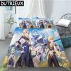 Hot Sale Game Anime Genshin Impact Printed Bedding Set Duvet Covers Pillowcases Comforter Bedding Set Bedclothes Duvet Cover 03