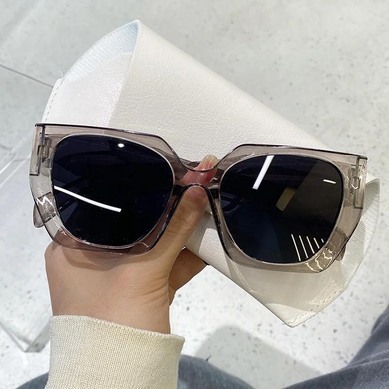 Vintage Brand Designer Polygon Sunglasses Women For Men Luxury Fashion Sun Glasses Trendy Punk Ladies Orange Big Shades