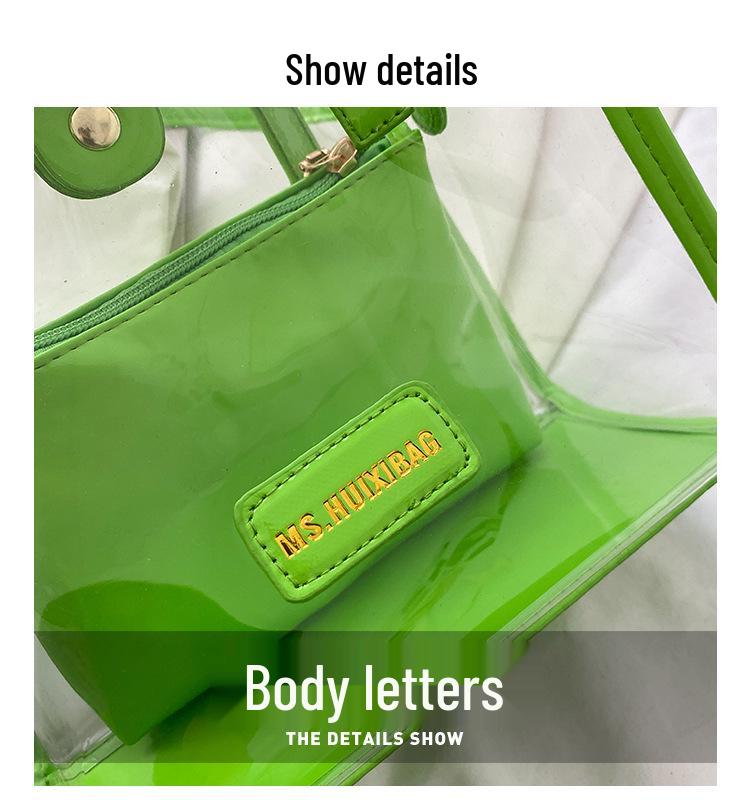 Women's Large Capacity Transparent Jelly Bag for Beach Vacation