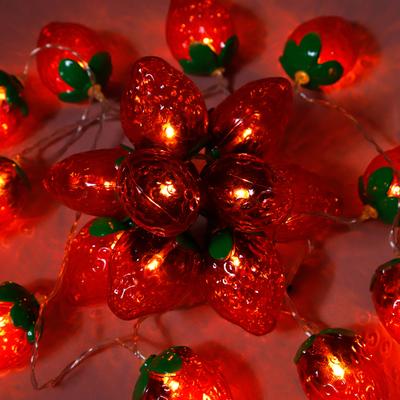 LED Strawberry Shaped Light String Decoration, Holiday Gift, Room Decoration, Small Colorful Lights