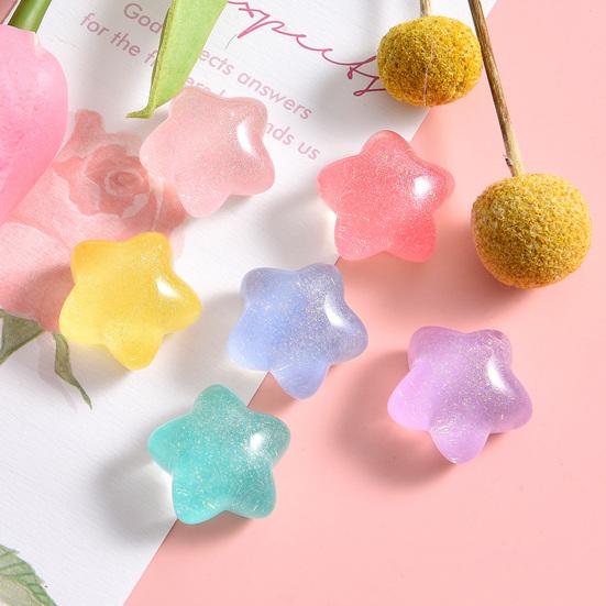 10 bucăți mărgele stea, culoare strălucitoare, ornamente drăguțe din rășină, bijuterii, artizanat, accesorii pentru husa pentru telefonul mobil