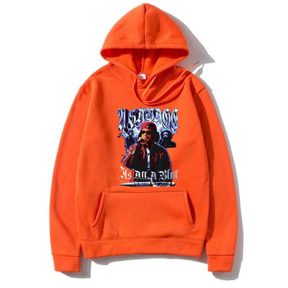 Rapper 21 Savage It'S All A Blur Graphic Print Hoodie Men