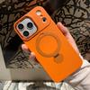 Acrylic Magnetic Liquid Silicone Phone Case For Magsafe For 17 Air 18 16 15 14 13 Pro Max Shockproof Frosted Stand Cover