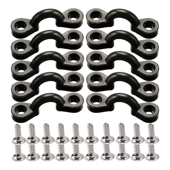 1 Set Kayak Rope Buckle with Screws Boat Drawstring C-Shaped Fixing Buckle Canoe Parts Replacement Accessories Repair Kit