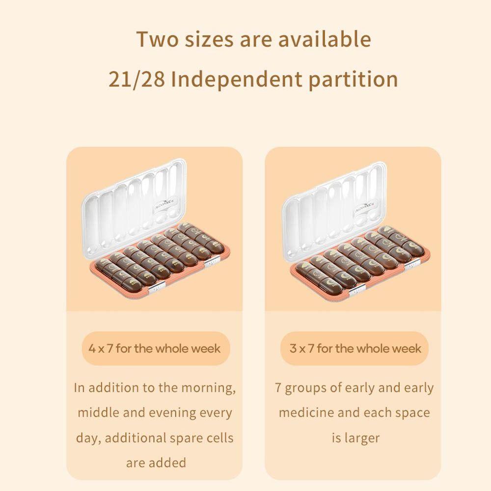 Large Capacity Weekly Pill Box Separate Grid Pill Storage Box Pill Organizer  Travel Use