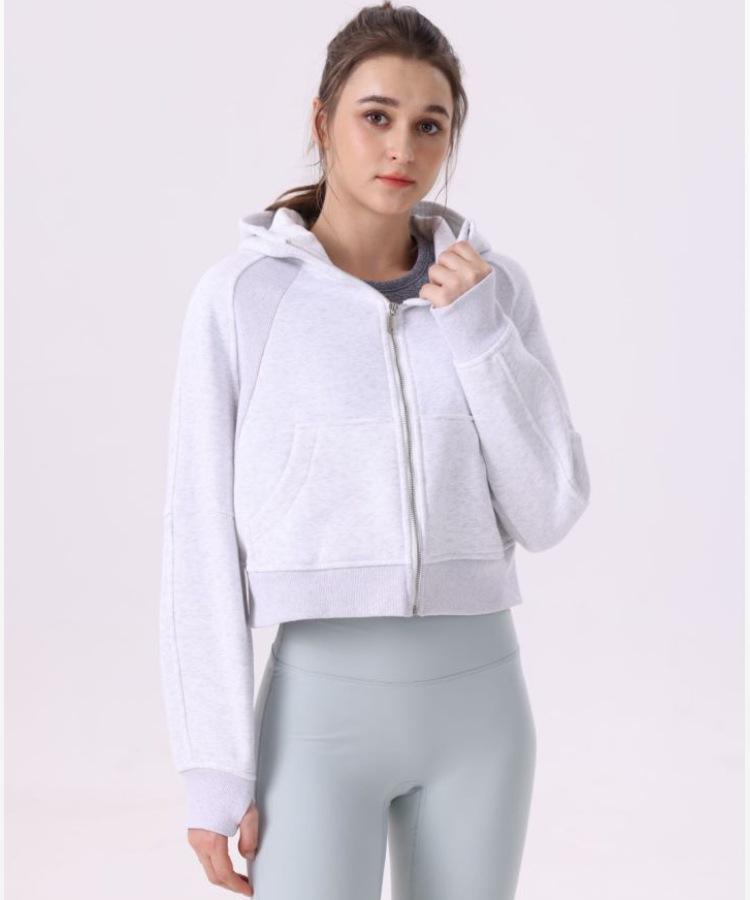 Women's Casual Cotton Zipper Hoodie - Autumn/Winter Yoga & Fitness Wear