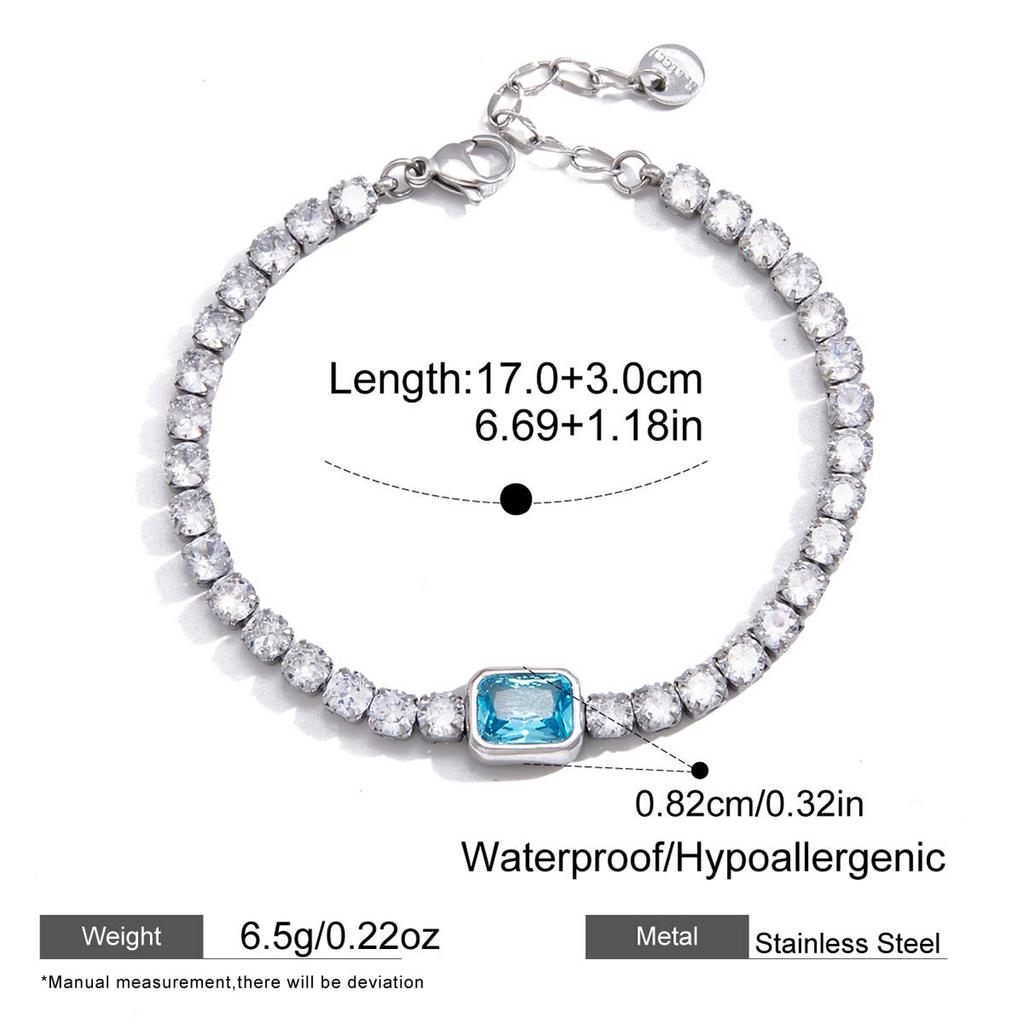 Delicate White Crystal Bracelets Sparkle Teardrop-shaped Zircon Bracelets Adjustable Stainless Steel Wedding Jewelry Accessories