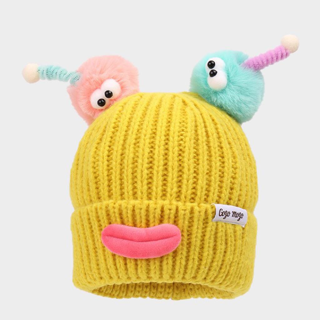 Damenmütze Lustige Cartoon Wurstmaul Wollmütze Gestrickte Ohrenschützmütze Winter Warm Niedlich Großer Kopf Niedliche Lustige Mütze