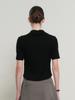 GENERALIDEA Acetate Mock Neck Short Sleeve T-Shirt [Black] / Gf1Lts501