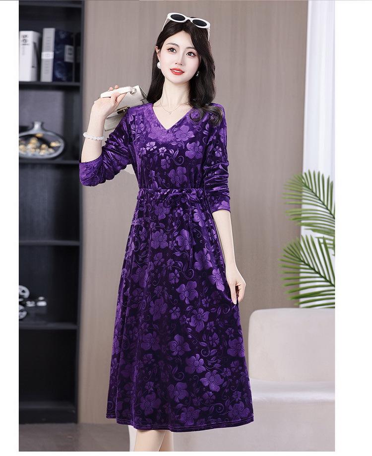 Chinese Style Long Sleeve Slimming Dress with Pockets - 2026 Autumn Collection