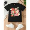 European Size Girls Round Neck Short Sleeved T Shirt with Unique English Print  Sweet Summer Time